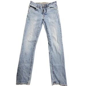 American Eagle Women Distressed Light Wash Skinny Jeans Extreme Flex Size 28x28